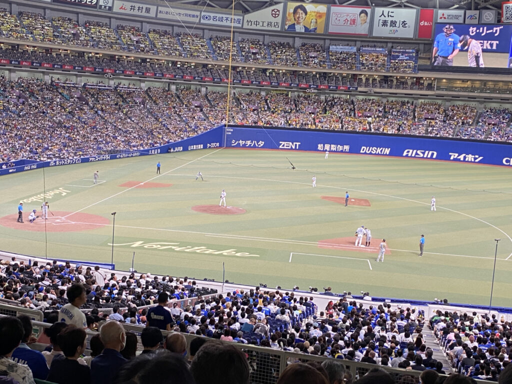 バンテリン名古屋ドーム日vs阪神のプロ野球